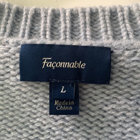 Faconnable wool v neck sweater size L - Picture 6 of 11